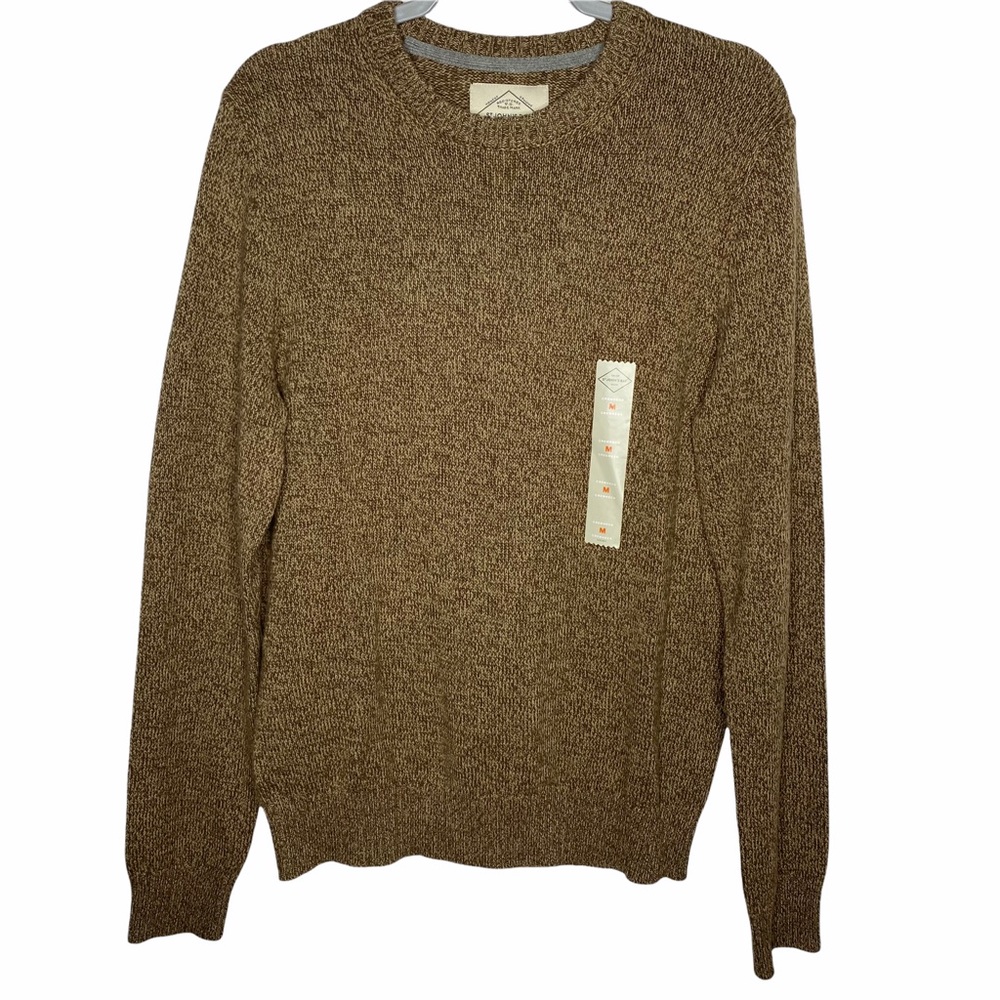 St. John's Bay Men's Brown Marble 100% Cotton Crewneck Sweater Size Medium